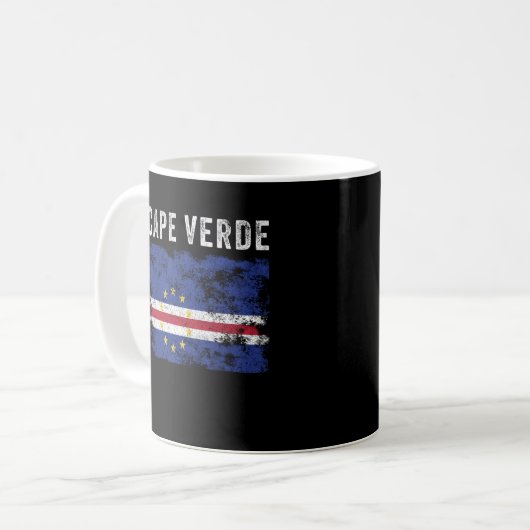 Kap-Verde-Flagge erschüttert Kaffeetasse (Vorderseite Links)