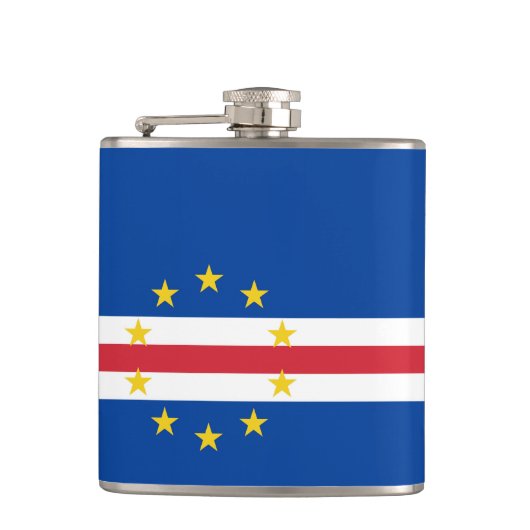 Kap-Verde-Flagge Flachmann (Vorderseite)