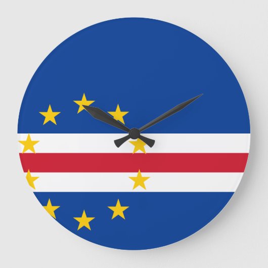 Kap-Verde-Flagge Große Wanduhr (Vorderseite)