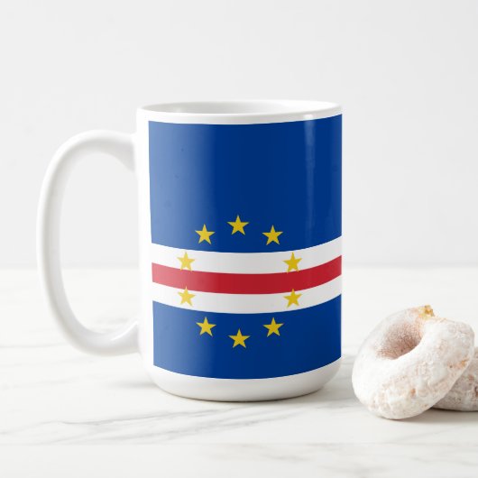 Kap-Verde-Flagge Kaffeetasse (Mit Donut)