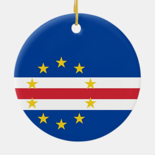Kap-Verde-Flagge Keramik Ornament (Hinten)