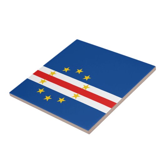 Kap Verde Flagge Keramikfliese (Seite)