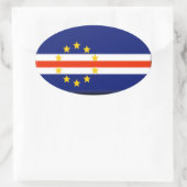 Kap-Verde-Flagge Ovaler Aufkleber (Tasche)