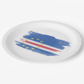 Kap-Verde-Flagge Pinselstrich, Landesflagge Pappteller (Schrägansicht)