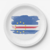 Kap-Verde-Flagge Pinselstrich, Landesflagge Pappteller (Vorderseite)