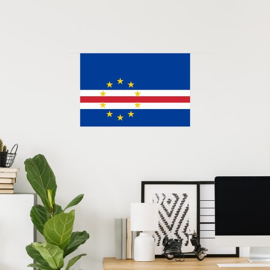 Kap-Verde-Flagge Poster (Heimbüro)