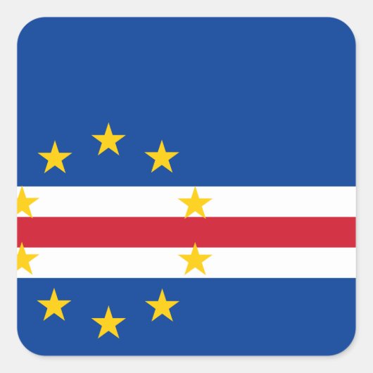 Kap-Verde-Flagge Quadratischer Aufkleber (Vorderseite)