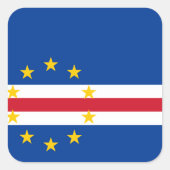 Kap-Verde-Flagge Quadratischer Aufkleber (Vorderseite)