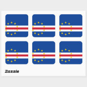 Kap-Verde-Flagge Quadratischer Aufkleber (Blatt)