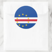 Kap-Verde-Flagge Runder Aufkleber (Tasche)