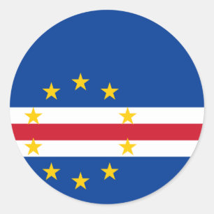 Kap-Verde-Flagge Runder Aufkleber