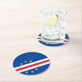 Kap-Verde-Flagge Runder Pappuntersetzer (Vor Ort)