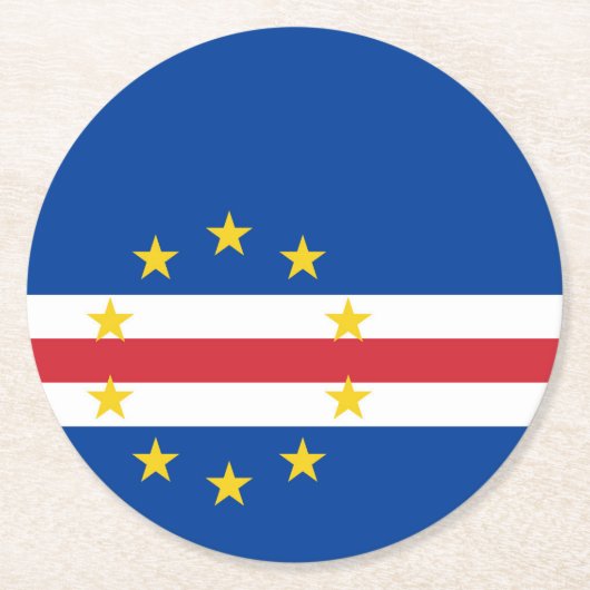 Kap-Verde-Flagge Runder Pappuntersetzer (Vorderseite)