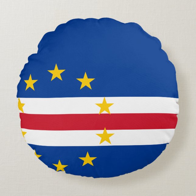 Kap-Verde-Flagge Rundes Kissen (Vorderseite)