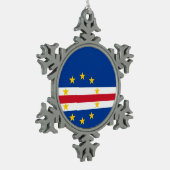 Kap-Verde Flagge Schneeflocken Zinn-Ornament (Links)