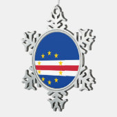 Kap-Verde Flagge Schneeflocken Zinn-Ornament (Rechts)