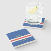 Kap-Verde-Flagge Steinuntersetzer (Seitenansicht)