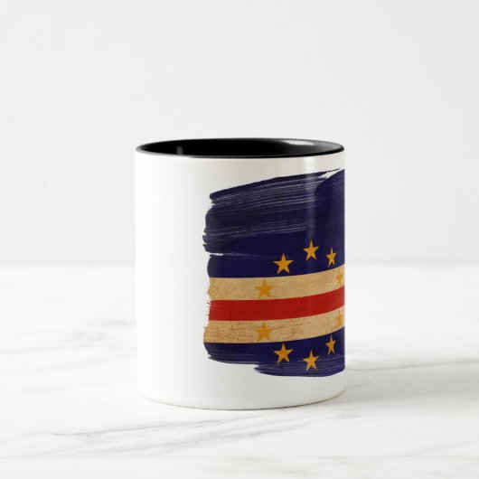 Kap-Verde Flaggen-Tasse Zweifarbige Tasse (Mittel)