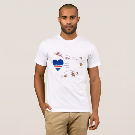 Kap Verde Flaggenschwerpunkt und T - Shirt Karte (Vorne ganz)