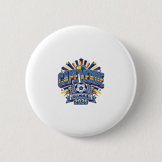 Kap Verde Fußball 2026 Fußball Fett Land Typografi Button (Vorderseite)