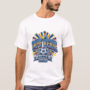 Kap Verde Fußball 2026 Fußball Fett Land Typografi T-Shirt