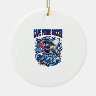 Kap Verde Fußball Skelett Stürmer Nationen Premium Keramik Ornament