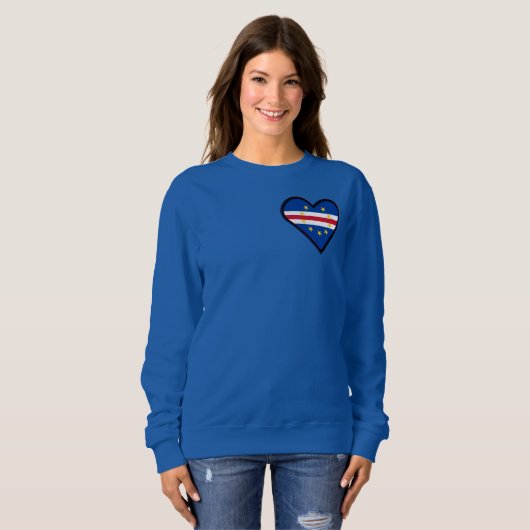 Kap-Verde-Herzenflagge Sweatshirt (Vorne ganz)