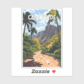 Kap Verde Illustration Reisen Vintag Aufkleber (Blatt)