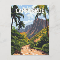 Kap Verde Illustration Reisen Vintag