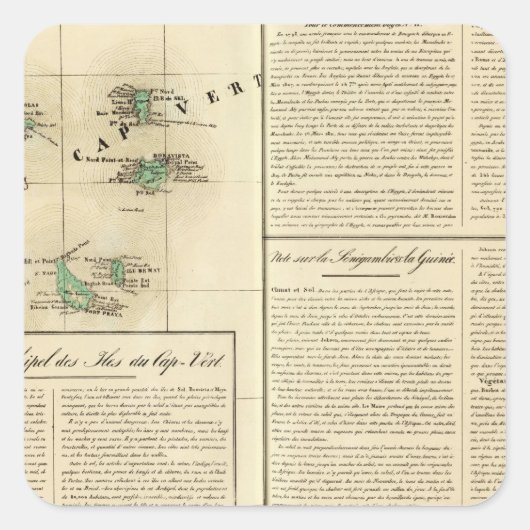 Kap Verde Islands Afrika Quadratischer Aufkleber (Vorderseite)