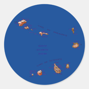 Kap Verde Kartenaufkleber Runder Aufkleber