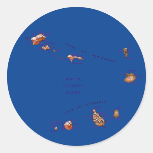 Kap Verde Kartenaufkleber Runder Aufkleber (Vorderseite)