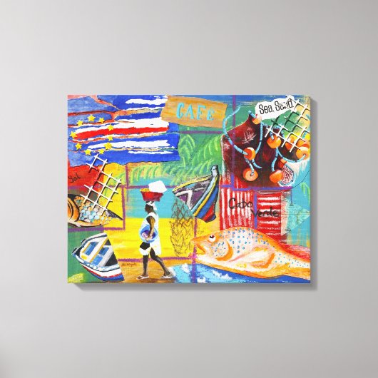 Kap-Verde-Mauer-Leinwand Leinwanddruck (Vorderseite)
