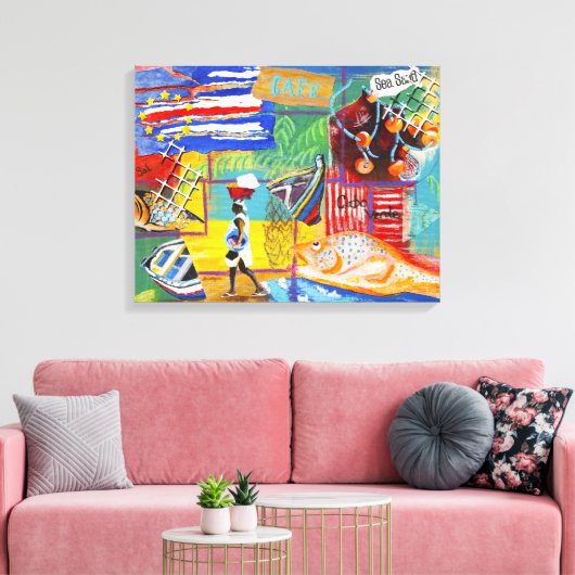 Kap-Verde-Mauer-Leinwand Leinwanddruck (Insitu (Wohnzimmer))