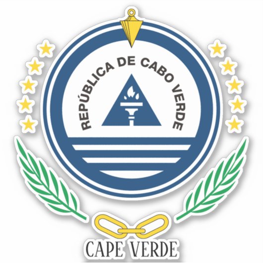 Kap Verde National Emblem Patriotic Aufkleber (Vorderseite)
