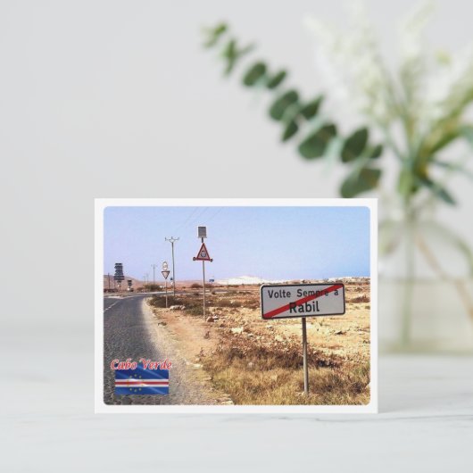Kap Verde - Rabil - Toponymisiertes Schild - Postkarte (Stehend Vorderseite)
