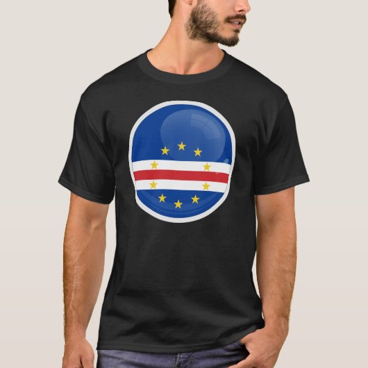 Kap Verde Rund icon flag T-Shirt (Vorderseite)