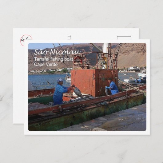 Kap Verde - Sao Nicolau - Fischereiboot Tarrafal - Postkarte (Vorne/Hinten)
