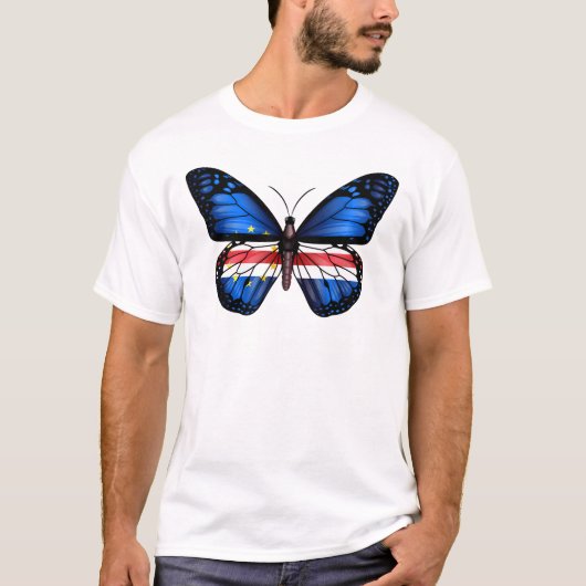 Kap Verde Schmetterlingsflagge T-Shirt (Vorderseite)