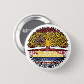 Kap Verde Spanien Spanische Baumwurzeln Flagge Button (Vorne & Hinten)