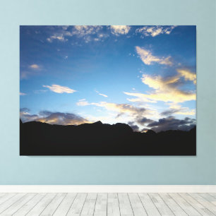 Kap Verde Twilight Mountain Silhouette Bold Sky Leinwanddruck