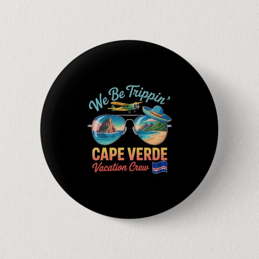 Kap Verde Urlaub Cabo Verde Flagge Stolz Verdian Button (Vorderseite)