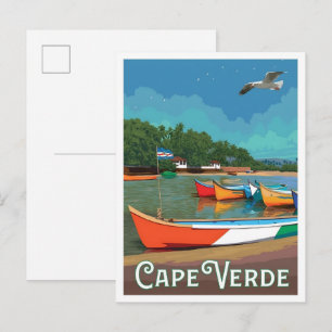 Kap Verde Vintage-Reise  Postkarte