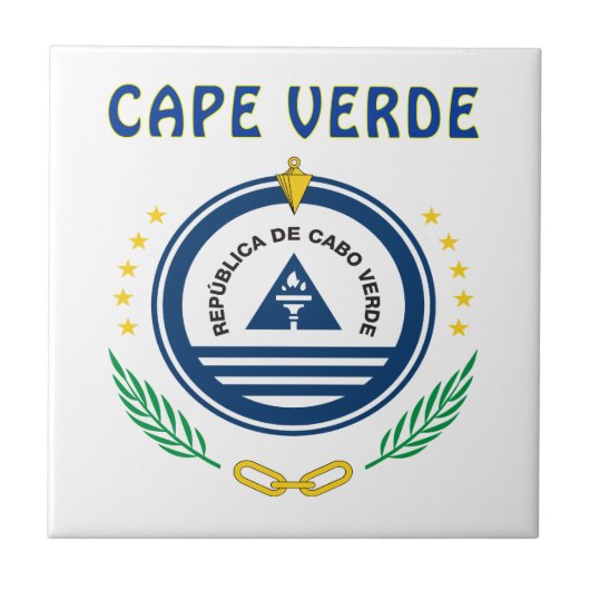 Kap-Verde Wappen Fliese (Vorderseite)