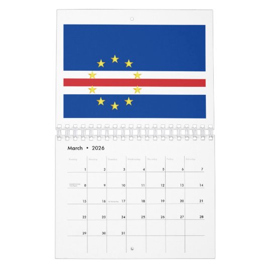 kap-verdische Flagge Kalender (Mär 2026)