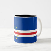 Kap-Verdische Flagge (Kap Verde) Zweifarbige Tasse (VorderseiteRechts)