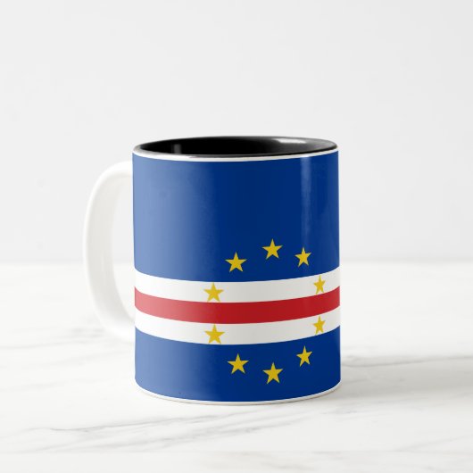 Kap-Verdische Flagge (Kap Verde) Zweifarbige Tasse (Vorderseite Links)