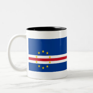 kap-verdische Flagge Zweifarbige Tasse