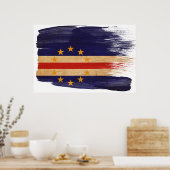 kap-verdische Flaggenposter Poster (Küche)