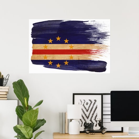 kap-verdische Flaggenposter Poster (Heimbüro)